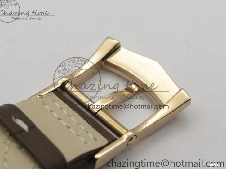 MIROTIME 0510 ZipUp Calatrava 5524R Pilot Travel Time RG GRF Brown Dial on Brown Leather Strap A324 V 7110